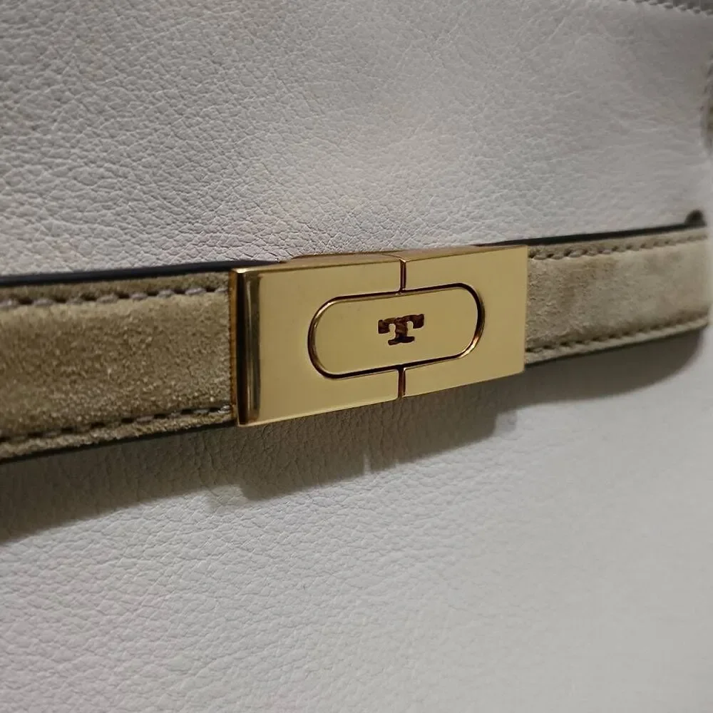 Tory Burch Petite Lee Radziwill Double Bag in Cream